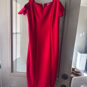 Bisou Bisou Vibrant Red One-Shoulder Dress